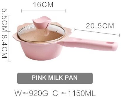 16/18 Cm Melk Pan Koekenpan Huishoudelijke Snelle Verwarming Aluminium Saus Pan Voedingssupplement Verwarming Kookgerei Gebied Keuken Kookgerei roze B