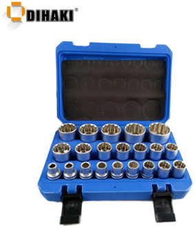 16/19 pcs Socket Convertor Adaptor Set Square Drive 1/2' 12-point Impact Socket Adaptor for Car Bicycle Garage Auto Repair Tool