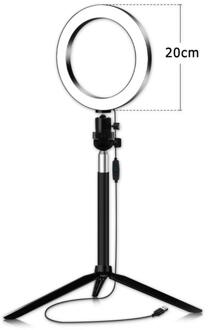 16/20 Cm Led Ring Licht 10 Model Dimbare Selfie Lamp Met Statief Fotografie Camera Telefoon Licht voor Make Video Live 20cm