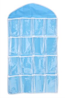 16 Grids Opvouwbare Kledingkast Opknoping Tassen Container Kleding Ondergoed Bras Sokken Stropdassen Hanger Schoenen Opbergtas Blauw