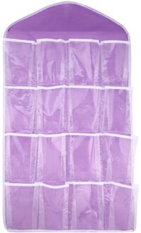 16 Grids Opvouwbare Kledingkast Opknoping Tassen Container Kleding Ondergoed Bras Sokken Stropdassen Hanger Schoenen Opbergtas Paars