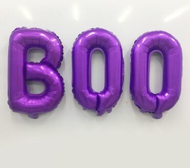 16 Inch Halloween Ballon Boo Letters Winkelcentrum Achtergrond Wanddecoratie Aluminium Film Ballon Set paars Boo
