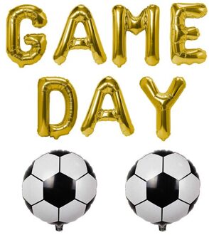16 Inch Letter Spel Dag Voetbal Ballon Kit Goud