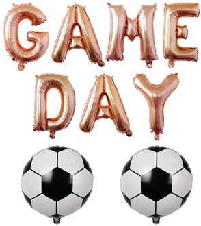 16 Inch Letter Spel Dag Voetbal Ballon Kit roos goud