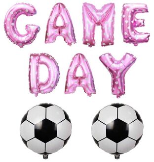 16 Inch Letter Spel Dag Voetbal Ballon Kit Roze