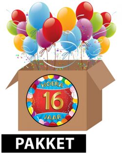 16 jaar feestartikelen pakket - Feestpakketten