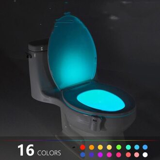 16 Kleur Body Sensing Automatische Led Motion Sensor Nachtlampje Toiletpot Badkamer Licht Waterdicht Backlight Voor Wc Licht