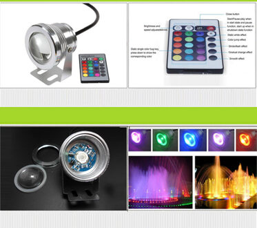 16 Kleuren 10W Rgb 12V Led Onderwater Fontein Licht Voor Vijvers Zwembad Aquarium Tank Led licht Lamp Waterdicht