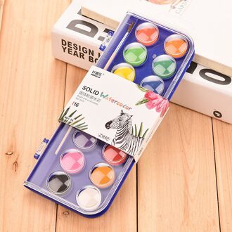 16 Kleuren Solid Aquarel Verf Set Met Water Borstel Pen Opvouwbare Reizen Water Kleur Pigment Voor Tekening Trek Speelgoed