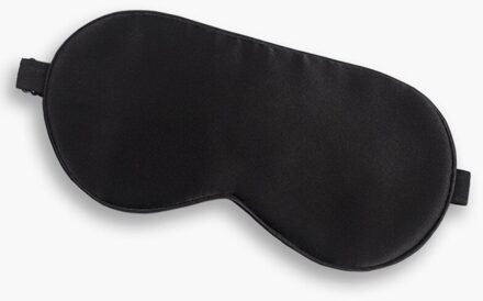 16 Momme Heavy Moerbei Zijde Oogmasker Slaap Eyeshade Blindfold Cover Voor Nacht Slapen, reizen, Dutje zwart