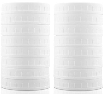 16 Pack Brede Mond Mason Pot Deksels, Plastic Opslag Caps Voor Weckpotten, lekvrije En Anti-Krasbestendig Oppervlak