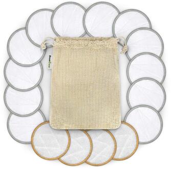 16 PCS Katoen Rondes Herbruikbare Gezicht Wattenschijfje Wasbaar Make-Up Remover Wattenschijfje Voor Facial Cleasing Cosmetica Make Up Tools