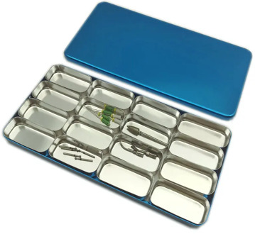 16 rack Dental box for Bur H K File Holder Block Sterilizer Case Disinfection Endo Box Dental Lab