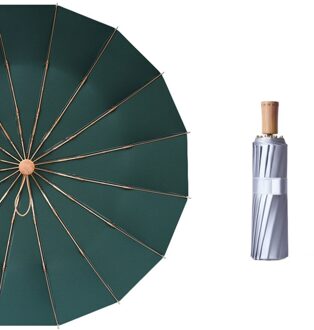 16 Ribben Pocket Mini Paraplu Titanium Zilver Anti Uv Zon Regen 3 Folding Paraplu Voor Vrouwen Mannen Super Zonnebrandcrème UPF50 + 4