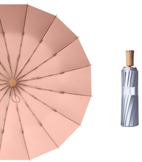 16 Ribben Pocket Mini Paraplu Titanium Zilver Anti Uv Zon Regen 3 Folding Paraplu Voor Vrouwen Mannen Super Zonnebrandcrème UPF50 + 7