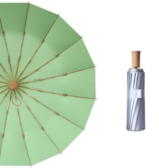 16 Ribben Pocket Mini Paraplu Titanium Zilver Anti Uv Zon Regen 3 Folding Paraplu Voor Vrouwen Mannen Super Zonnebrandcrème UPF50 +