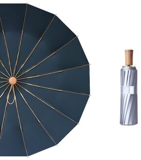 16 Ribben Pocket Mini Paraplu Titanium Zilver Anti Uv Zon Regen 3 Folding Paraplu Voor Vrouwen Mannen Super Zonnebrandcrème UPF50 +