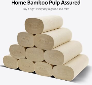 16 Rolls Toiletpapier 4 Lagen Houtpulp Toiletpapier Natuurlijke Wc Tissue Huishouden Toiletpapier Verdikte Keuken Papier