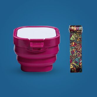 16 Rooster Kleur Palet Pigment Hydraterende Opbergdoos Vouwen Wassen Emmer Draagbare Olieverfschilderij Art Student Speciale Tool roze met strap