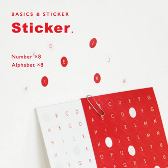 16 sheets, color round numbers, letters, stickers, small clothing labels, stickers, home school, office decoration