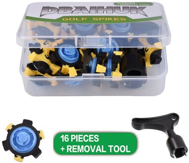 16 Stks/set Golf Schoen Spike Vervanging Champ Fast Schroef Duurzaam Met Removal Tool Wrench Golf Training Aids groen