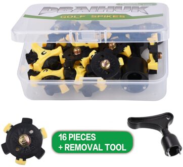 16 Stks/set Golf Schoen Spike Vervanging Champ Fast Schroef Duurzaam Met Removal Tool Wrench Golf Training Aids licht grijs