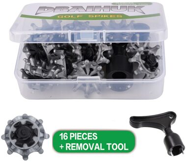 16 Stks/set Golf Schoen Spike Vervanging Champ Fast Schroef Duurzaam Met Removal Tool Wrench Golf Training Aids wit