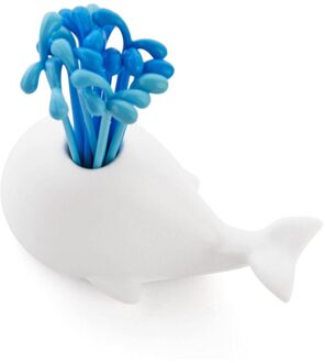 16 Stks/set Leuke Witte Walvis Fruit Vork Taart Snack Voedsel Fruit Dessert Pick Tandenstoker TI99