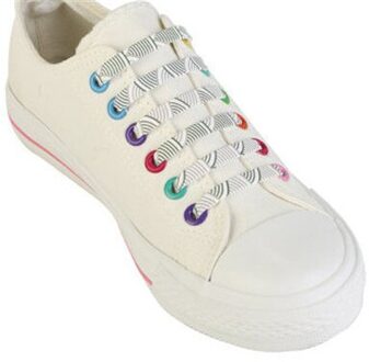 16 stks/set Mode Elastische Siliconen Unisex Geen Tie Schoenveters Afdrukken Atletische Schoen Kant Fit Strap Alle Sneakers 4