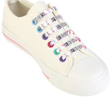 16 stks/set Mode Elastische Siliconen Unisex Geen Tie Schoenveters Afdrukken Atletische Schoen Kant Fit Strap Alle Sneakers