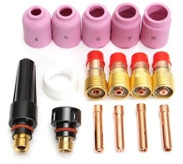 16 stks TIG Lastoorts Stubby Gas Lens Kit Cup Collet Body Nozzle voor WP 17/18/26 Lasmachine Accessoires