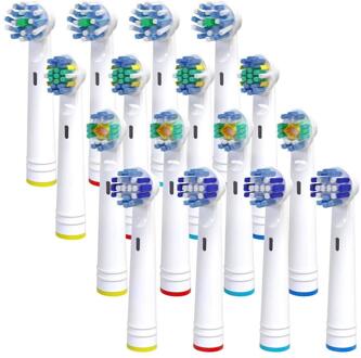 16 Stuks Opzetborstels Voor Oral B Tandenborstel, Compatibel Met Pro Genius En Smart, Inclusief Floss, cross, Precisie & Whitening