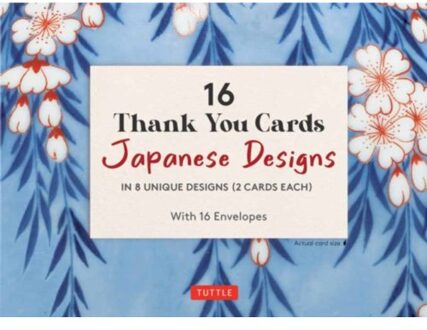 16 Thank You Cards Japanese Designs: 4 1/2 X 3 Inch Blank Cards In 8 Lovely Designs (2 Each) With - Tuttle Studio
