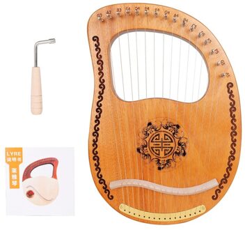 16-Tone Log Lier Draagbare Muziekinstrument Harp 16-Strings Massief Hout Fineer Lier Snaarinstrument