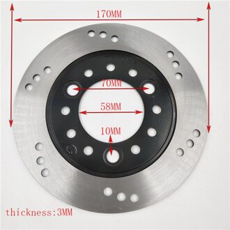 160 170 180 190Mm Voor Of Achter Remschijf Voor Chinese GY6 Scooter Ik Motorfiets Atv Bromfiets Go Kart onderdelen 170MM