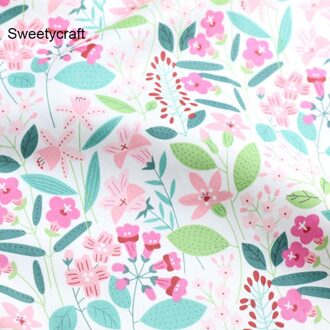 160*50Cm Bloem Leaf Print Katoen Stof Tela Algodon Patchwork Katoen Stoff Voor Diy Naaien Beddengoed Sets Materiaal accessoires katoen kleding stof-1
