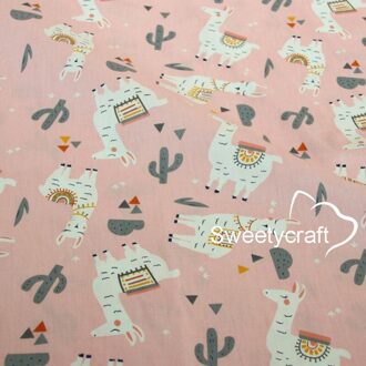 160*50Cm Cactus Alpaca Gedrukt Katoenen Doek Naaien Twill Quilten Stof Voor Patchwork Handwerken Diy Baby Kid Handgemaakte materiaal katoen kleding stof-1