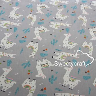 160*50Cm Cactus Alpaca Gedrukt Katoenen Doek Naaien Twill Quilten Stof Voor Patchwork Handwerken Diy Baby Kid Handgemaakte materiaal katoen kleding stof-3