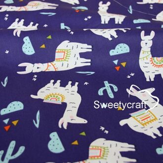 160*50Cm Cactus Alpaca Gedrukt Katoenen Doek Naaien Twill Quilten Stof Voor Patchwork Handwerken Diy Baby Kid Handgemaakte materiaal katoen kleding stof-5