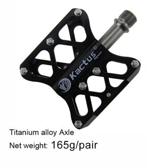160 G/paar Mtb Fiets Titanium As Pedaal Cnc Racefiets Pedalen 6 Verzegelde Lagers Fietsen Pedaal Bmx 22T zwart 165g