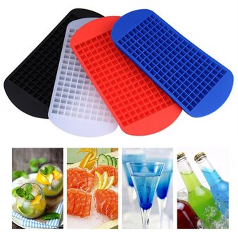 160 Grids Food Grade Silicone Ice Tray Fruit Ice Cube Maker Bar DIY Creatieve 1 cm Ice Cube Mold Vierkante vorm Keuken Accessoires rood
