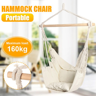 160 kg Hammock Portable Hanging Chair Swing Chair Seat with Pillow for Garden Indoor Outdoor Single Safety Chair For Child Adult