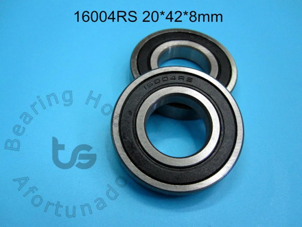 16004RS 20*42*8(mm) 1Piece bearing free shipping ABEC-5 16004 16004RS rubber sealing type chrome steel deep groove bearing