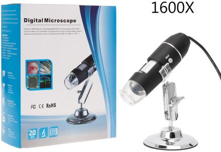 1600X Usb Digitale Microscoop Camera Endoscoop 8LED Vergrootglas Met Hold Stand C7AD