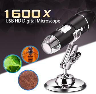 1600X Usb Digitale Microscoop Elektronische Microscoop Camera Endoscoop 8 Led Vergrootglas Verstelbare Vergroting Met Stand Voor Pc