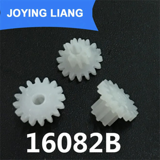 16082B 0.5M Double Plastic Gear 9MM Diameter 16 Teeth + 8 Teeth 2MM Loose Double-layer Gear Toy Accessories 10pcs/lot
