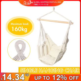 160kg Hammock Garden Hang Lazy Chair Swinging Indoor Outdoor Furniture Hanging Rope Chair Swing Chair Seat bed Travel Camping