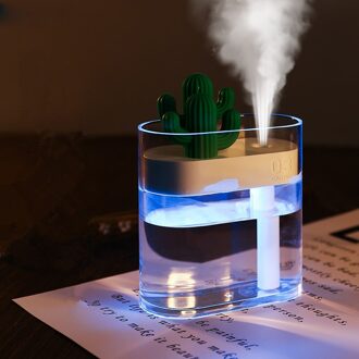 160Ml Ultrasone Luchtbevochtiger Clear Cactus Kleur Licht Usb Essentiële Olie Diffuser Auto Luchtreiniger Aroma Diffusor Anion Mist Maker