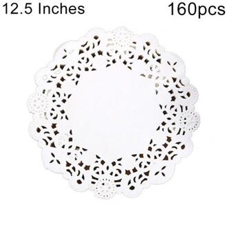 160Pcs 10.5/11.5/12.5 Inch Wegwerp Cake Papieren Borden Ronde Kleedje Kant Snack Papier Placemat Voor Desserts vinger Voedsel Muffins 12 ponit 5 inches