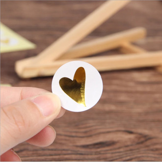 160pcs/Lot Round Bronzing Heart gift seal label Adhesive Kraft Seal Sticker for Baking Stickers Funny DIY work